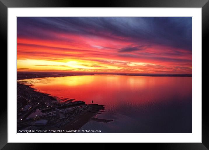 Glowing Sunset Framed Mounted Print by Evolution Drone