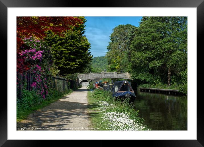 Hebden Bridge Rochdale Canal Framed Mounted Print by Alison Chambers