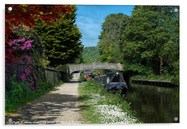 Hebden Bridge Rochdale Canal Acrylic by Alison Chambers