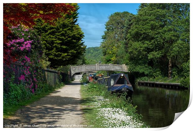 Hebden Bridge Rochdale Canal Print by Alison Chambers