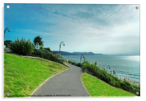 Lyme Regis Dorset Acrylic by Alison Chambers