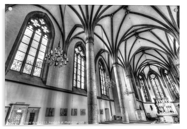 Vaduz Cathedral Liechtenstein  Acrylic by David Pyatt