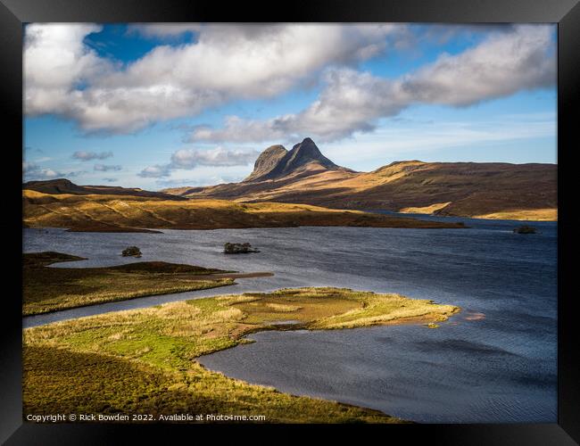 Suilven from Cam Loch Framed Print by Rick Bowden