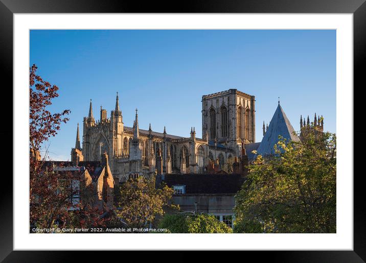 York Minster on a summers day Framed Mounted Print by Gary Parker