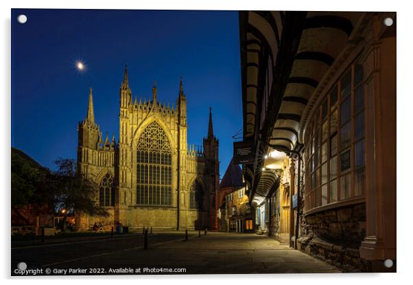 York Minster at night Acrylic by Gary Parker