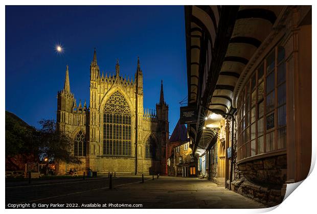York Minster at night Print by Gary Parker