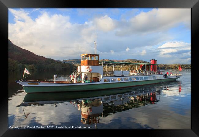 Ullswater Steamer Approaching Howtown Pier Framed Print by David Morton