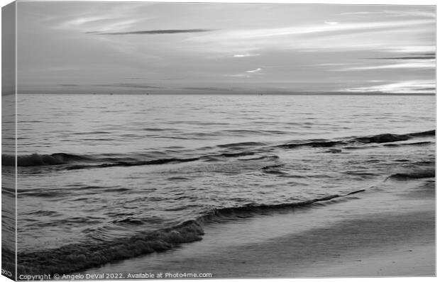 Monochrome Waves Quinta do Lago Canvas Print by Angelo DeVal