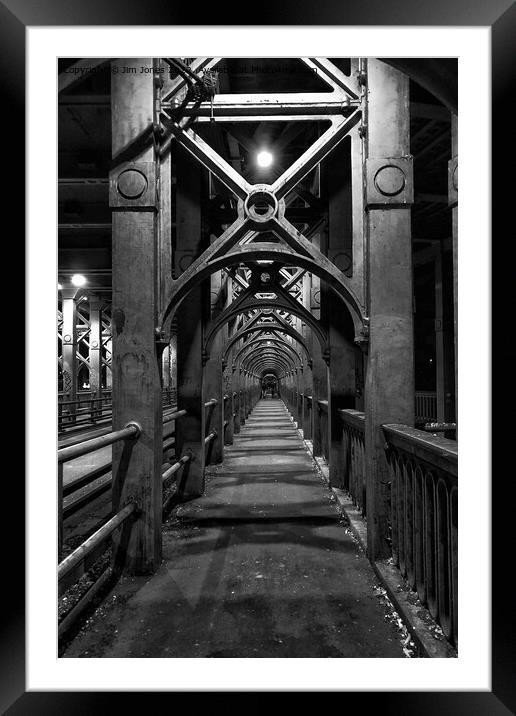 The High Level Bridge, Newcastle upon Tyne - Monochrome Framed Mounted Print by Jim Jones