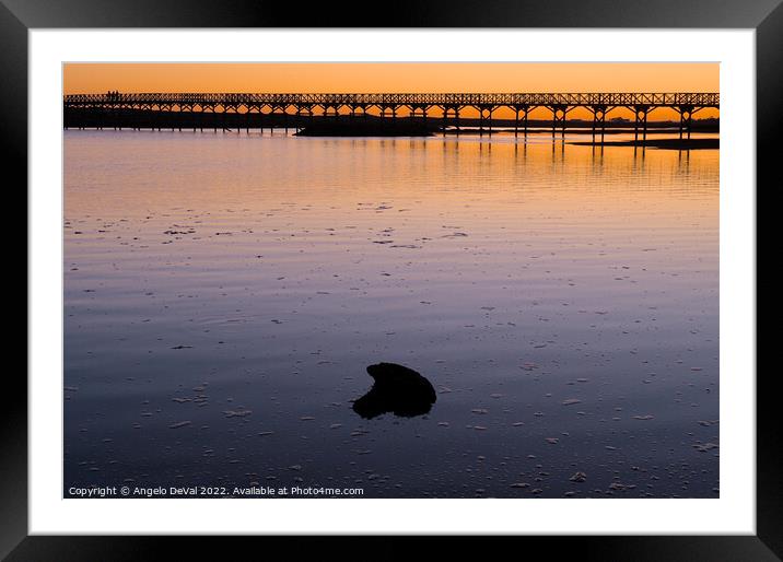 A Peaceful Sunset by Quinta do Lago Bridge Framed Mounted Print by Angelo DeVal