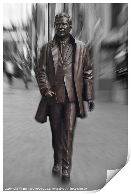 Brian Epstein Statue in Liverpool Print by Bernard Rose Photography