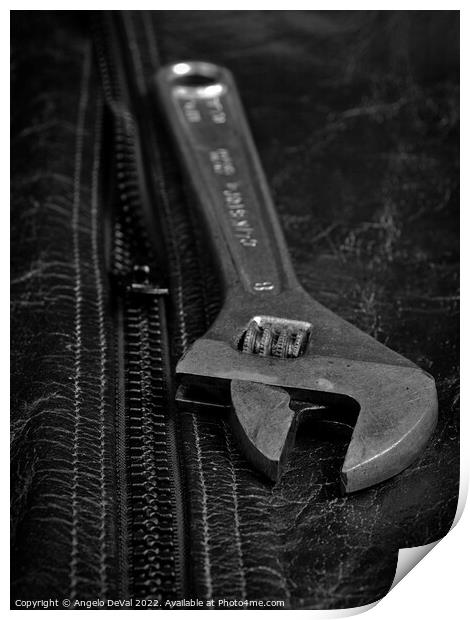Wrench Tool on Leather Jacket Print by Angelo DeVal