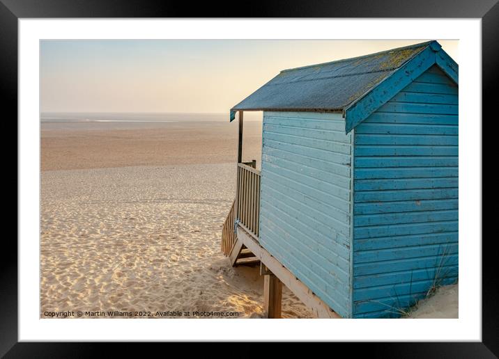 Looking out to sea - Beach hut at Wells-Next-the-Sea Framed Mounted Print by Martin Williams