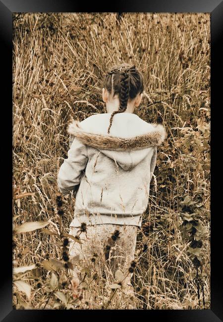 The girl in the Field Framed Print by Glen Allen