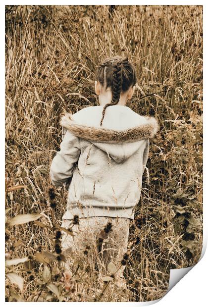 The girl in the Field Print by Glen Allen