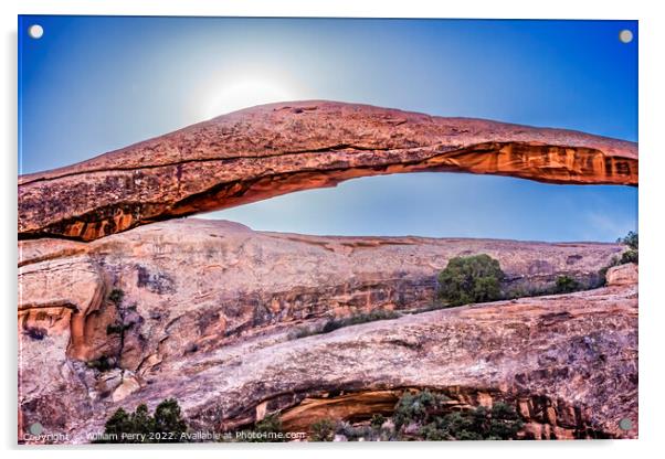 Landscape Arch Sun Devils Garden Arches National Park Moab Utah  Acrylic by William Perry