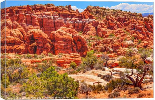 Colorful Fiery Furnace Hoodoos Arches National Park Moab Utah Canvas Print by William Perry