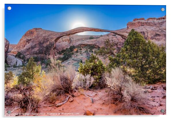Landscape Arch Sun Devils Garden Arches National Park Moab Utah  Acrylic by William Perry