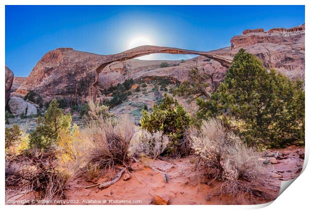 Landscape Arch Sun Devils Garden Arches National Park Moab Utah  Print by William Perry