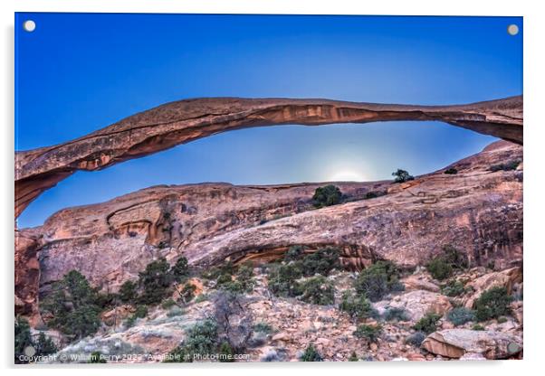 Landscape Arch Sunset Devils Garden Arches National Park Moab Ut Acrylic by William Perry