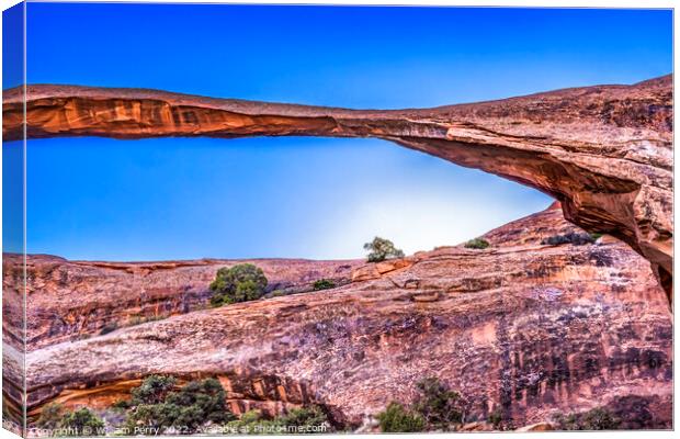 Landscape Arch Sunset Devils Garden Arches National Park Moab Ut Canvas Print by William Perry