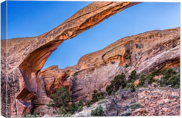 Landscape Arch Evening Devils Garden Arches National Park Moab U Canvas Print by William Perry