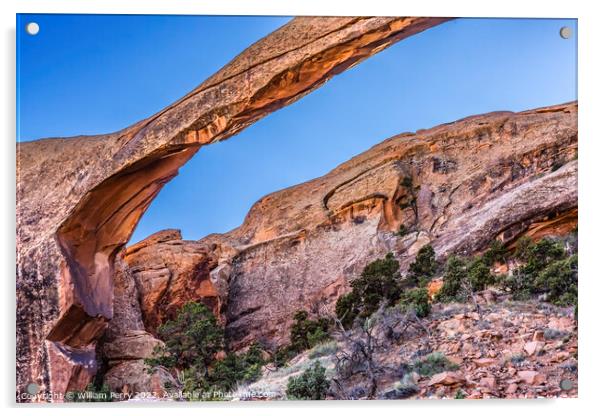 Landscape Arch Evening Devils Garden Arches National Park Moab U Acrylic by William Perry