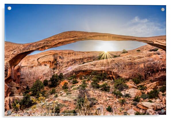 Landscape Arch Sunset Devils Garden Arches National Park Moab Ut Acrylic by William Perry