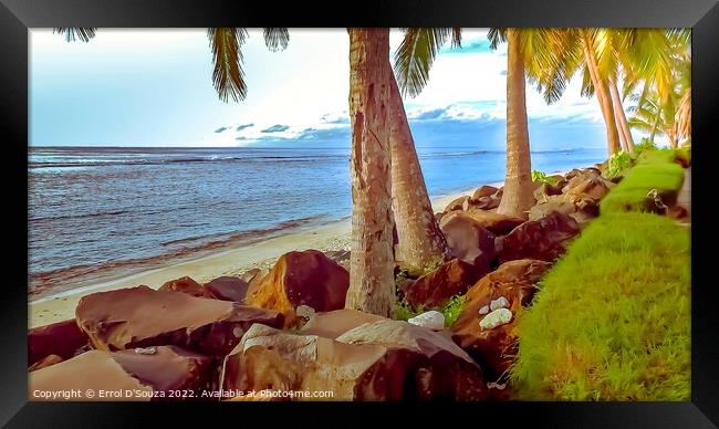 Polynesian  Beachscape Framed Print by Errol D'Souza