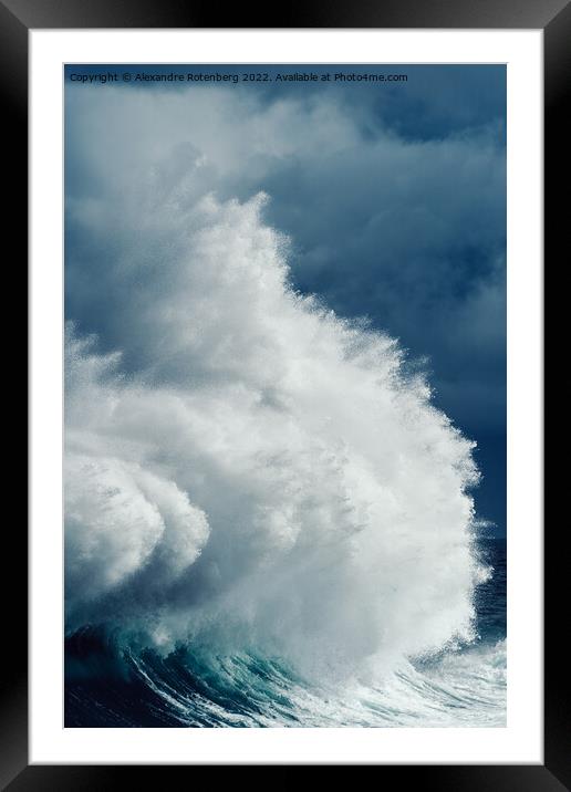 Huge Wave Splash Framed Mounted Print by Alexandre Rotenberg