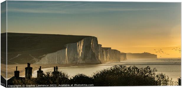 The start of a new day at the famous Seven Sisters Canvas Print by Sophie Lawrence