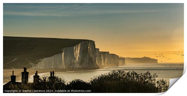 The start of a new day at the famous Seven Sisters Print by Sophie Lawrence