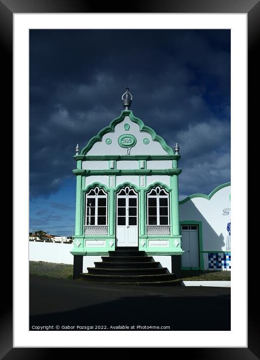 Império (colourful little chapel) on Terceira, Azores Framed Mounted Print by Gabor Pozsgai