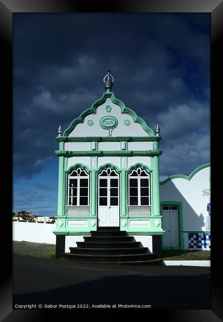 Império (colourful little chapel) on Terceira, Azores Framed Print by Gabor Pozsgai