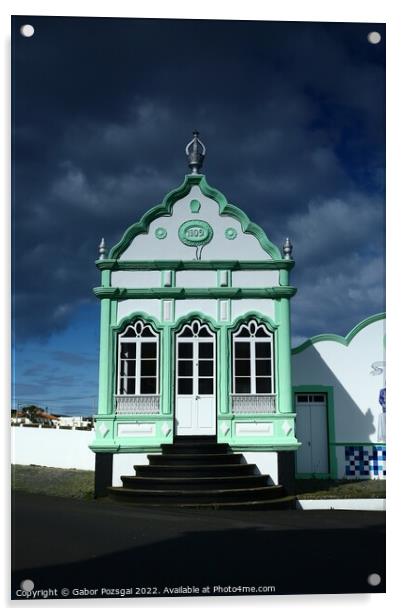 Império (colourful little chapel) on Terceira, Azores Acrylic by Gabor Pozsgai
