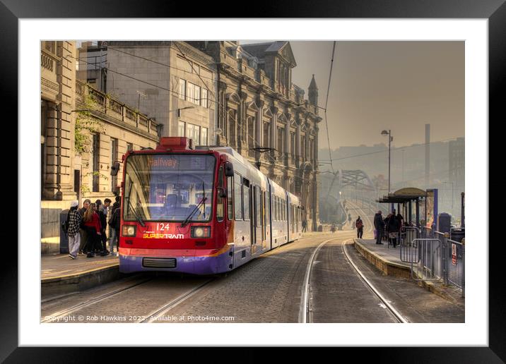 Sheffield Central supertram  Framed Mounted Print by Rob Hawkins