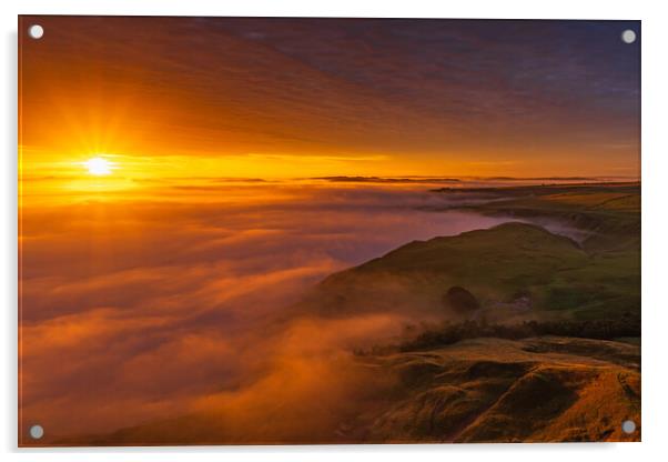 A Peak District Sunrise Acrylic by John Finney