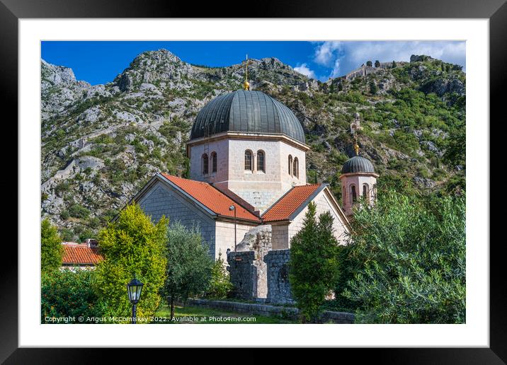 Dome of Saint Nicholas Church in Kotor, Montenegro Framed Mounted Print by Angus McComiskey