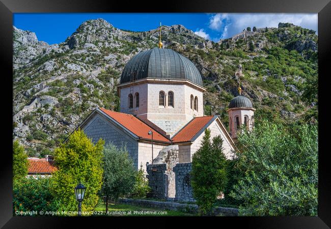 Dome of Saint Nicholas Church in Kotor, Montenegro Framed Print by Angus McComiskey