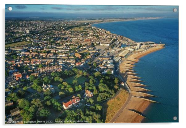 Whitstable Castle to Seasalter Acrylic by Evolution Drone