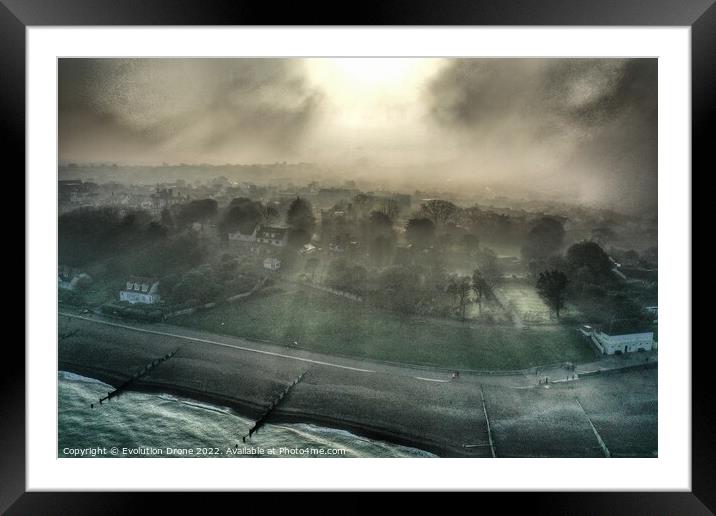 Whitstable Castle Mist Framed Mounted Print by Evolution Drone