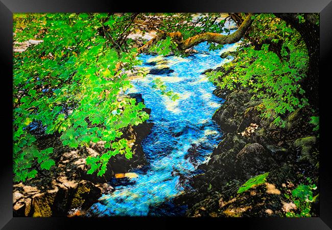 Blue Sjundby Streams Digital Art Framed Print by Taina Sohlman
