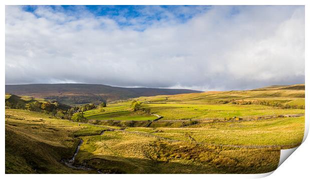 Wharfedale Valley panorama Print by Jason Wells