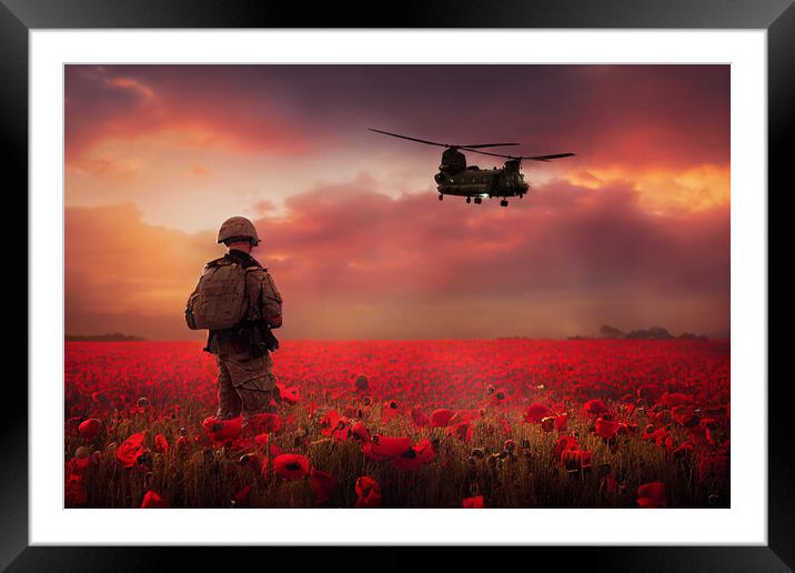 The Waiting Soldier Framed Mounted Print by J Biggadike
