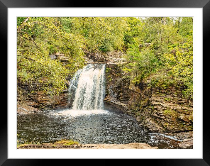 Falls of Falloch Framed Mounted Print by chris hyde