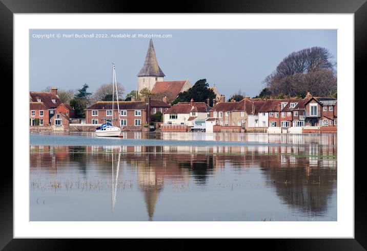 Bosham Reflected Chichester Harbour Sussex Coast Framed Mounted Print by Pearl Bucknall