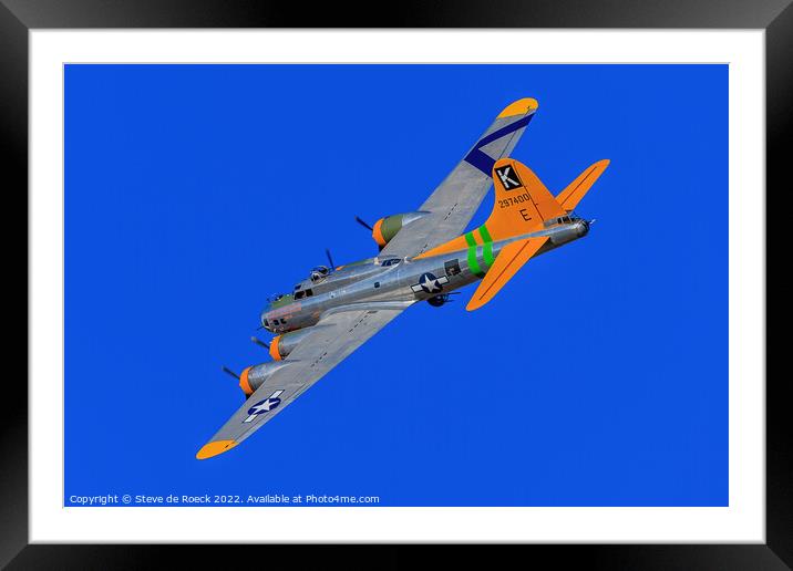 Boeing B17G Flying Fortress Fuddy Duddy Framed Mounted Print by Steve de Roeck