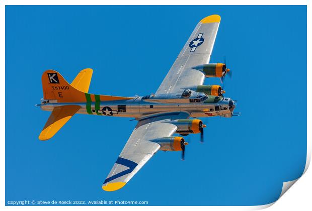 Boeing B17F Flying Fortress Print by Steve de Roeck