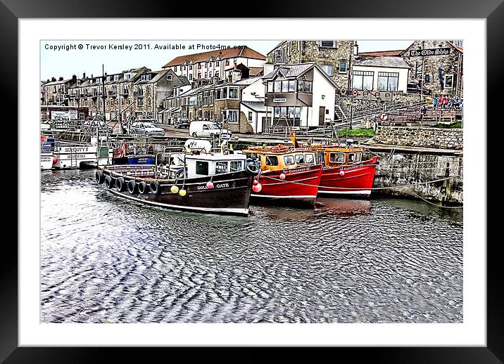 The Harbour at Seahouses Framed Mounted Print by Trevor Kersley RIP