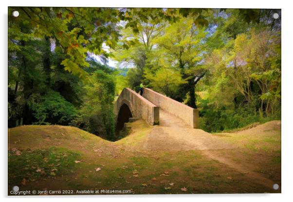 Autumn Bridge in San Esteban - CR2010-3791-ABS Acrylic by Jordi Carrio